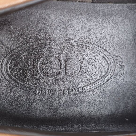 Tods Italy Mens Size 9.5 Light Brown Leather Dress Casual Shoes Penny Loafers - Picture 8 of 11